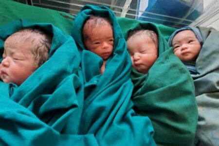 २८ वर्षीया महिलाले जन्माइन् पाँच शिशु