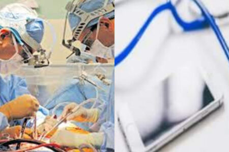 Doctor removed the mobile from a person’s stomach