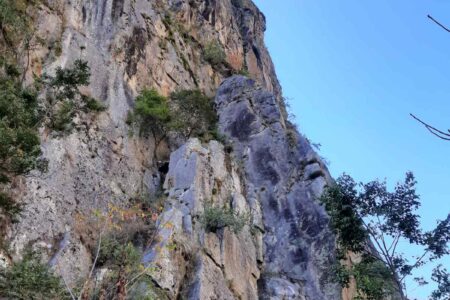 च्याम्चेको तारेभीरमा ‘रक क्लाइम्बिङ’