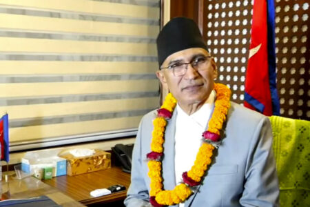 उपप्रधान एवं अर्थमन्त्री बिष्णु पौडेलद्वारा पदभार ग्रहण