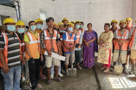 जयनमा टायल मार्वल लगाउने तालीमको उपप्रमुखद्वारा अनुमगमन