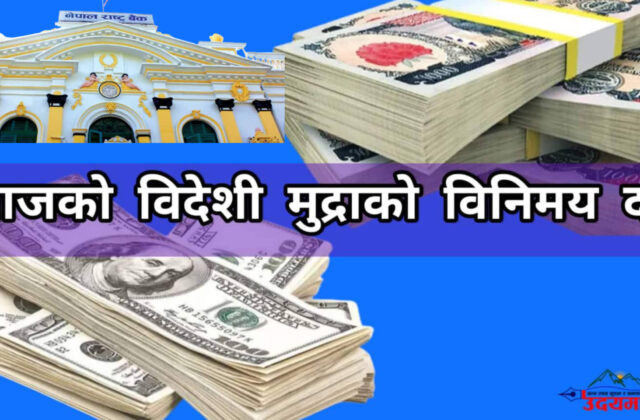 यस्तो छ नेपाल राष्ट्र बैंकले आजका लागि निर्धारण गरेको विदेशी मुद्राको विनिमय दर