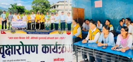 लायन्स क्लब अफ तिलोत्तमा स्टार्सद्वारा भुल्के माध्यमिक विद्यालयमा वृक्षारोपण कार्यक्रम सम्पन्न